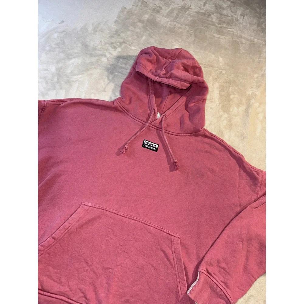 Adidas Originals Mens Vocal Hoodie Pink Double Trefoil Pullover Sweatshirt M